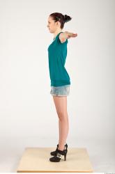 Whole Body Woman T poses Casual Slim Studio photo references